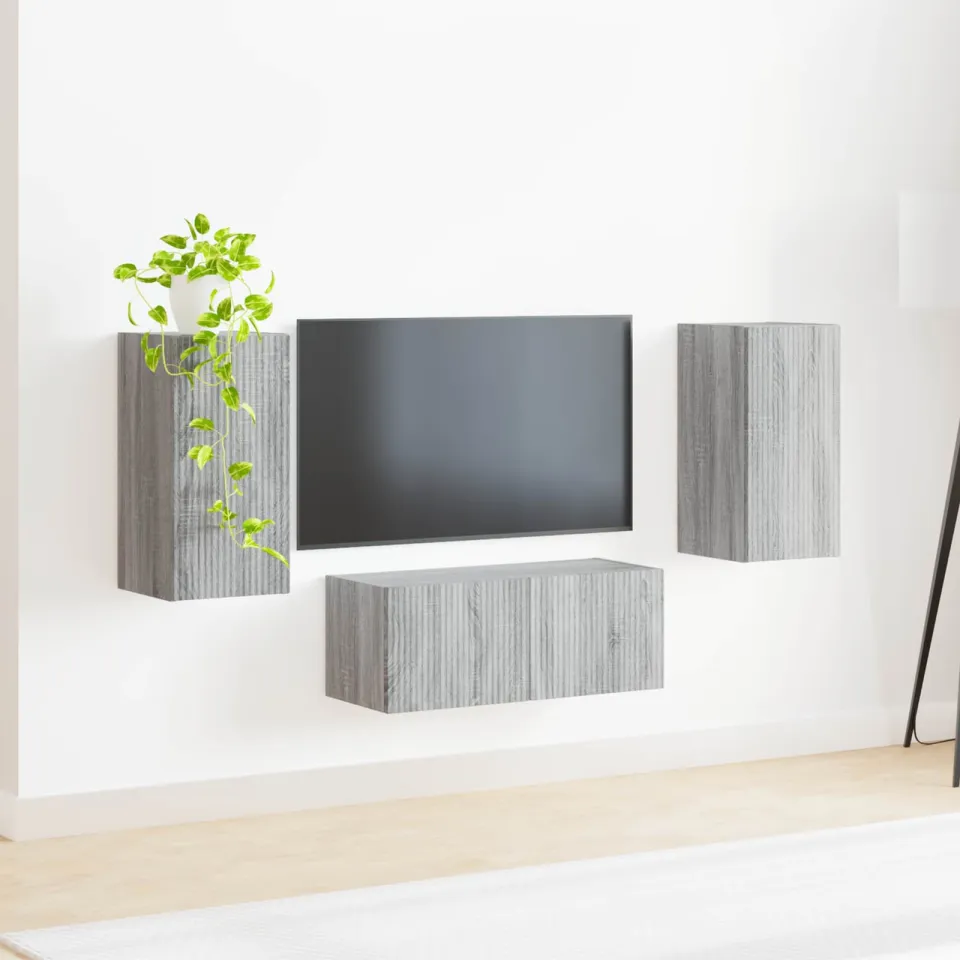 vidaXL Tv-meubelset 6 st 98 x 31 x 29,5 cm Grijs Sonoma, foto 3