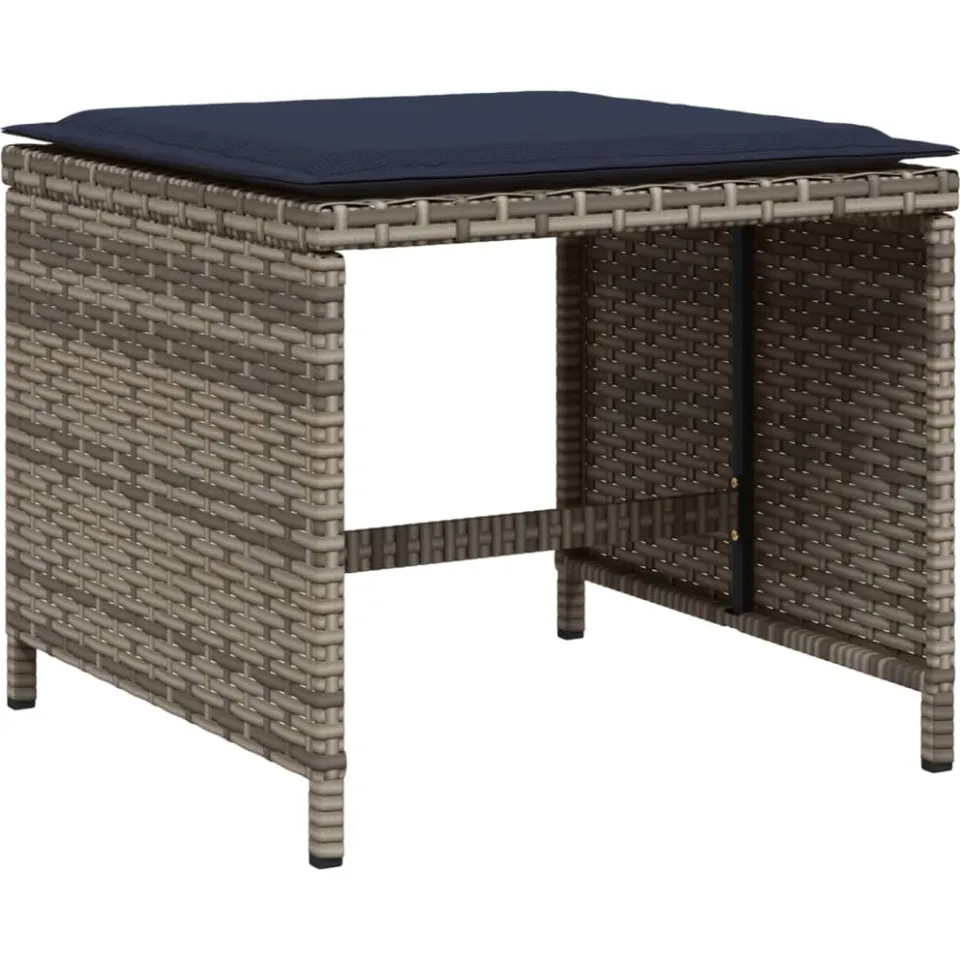 vidaXL 15-delige tuinset met kussens, grijs polyrotan, foto 4