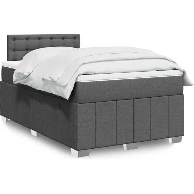 vidaXL Boxspring met matras stof donkergrijs 120x190 cm grijs