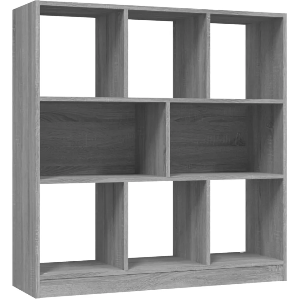 vidaXL Boekenkast 97,5x29,5x100 cm bewerkt hout grijs sonoma eiken, foto 3