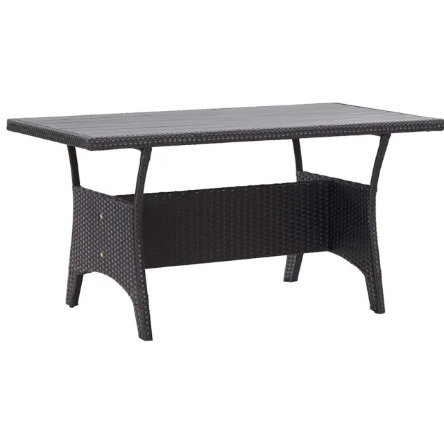 vidaXL Tuintafel 120x70x66 cm poly rattan zwart