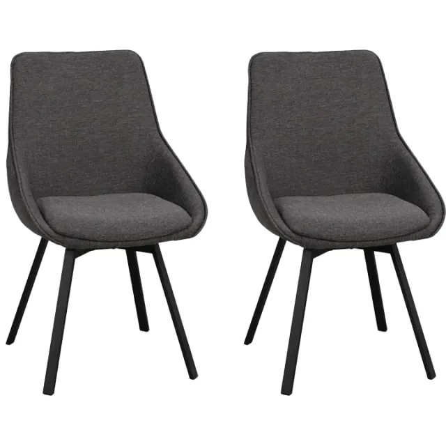 Rowico Home Alison draaibare eetkamerstoel donkergrijs - set van 2
