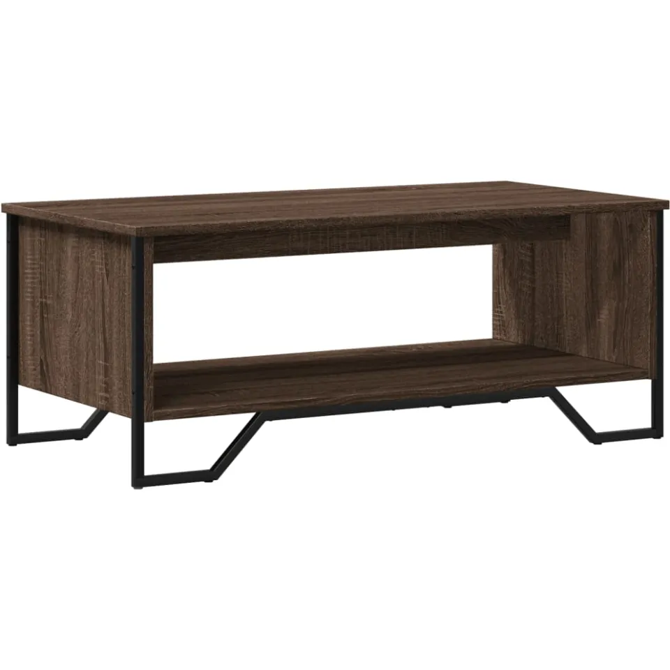 vidaXL Salontafel 100x51x40 cm bewerkt hout bruin eikenkleur, foto 4
