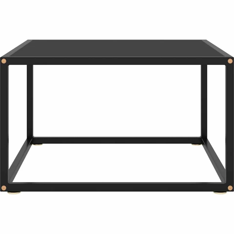 vidaXL Salontafel met zwart glas 60x60x35 cm zwart, foto 2