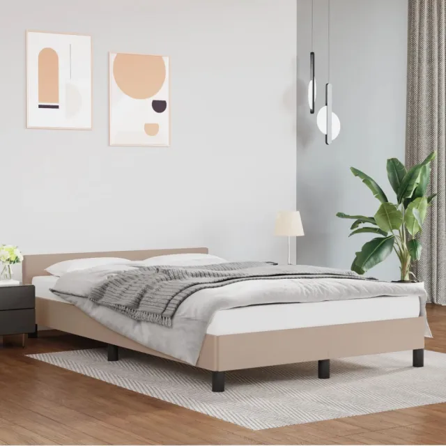 vidaXL Bedframe met hoofdeinde zonder matras Cappuccino 140x200 cm Bruin