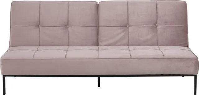 Scandic House Slaapbank Elzen - Velvet - Roze - 198 x 87 x 95 cm (BxHxD)