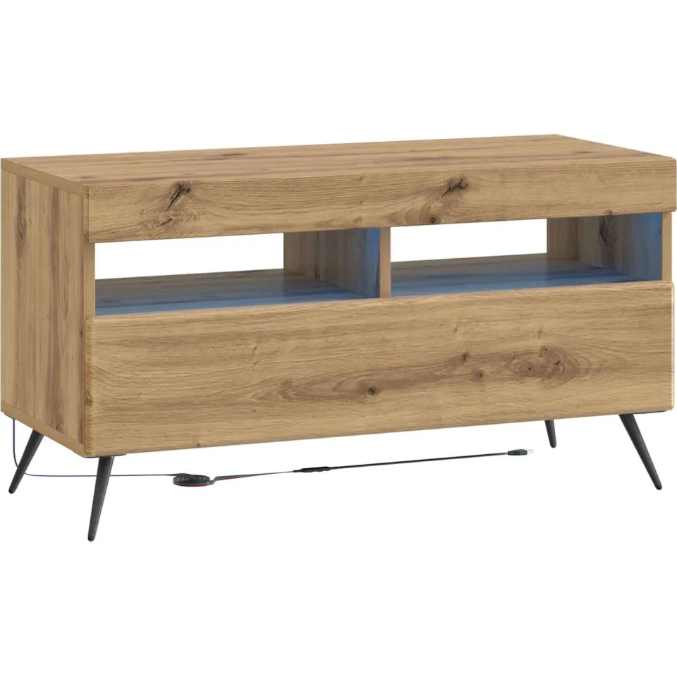 vidaXL LED tv-meubel Artisanaal eiken Bewerkt hout, foto 3