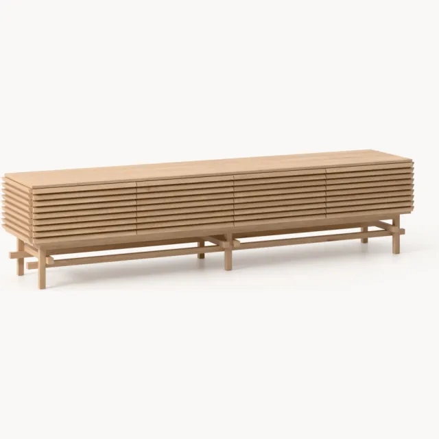 Westwing Collection Grote tv-meubel Pierce van eikenhout Beige