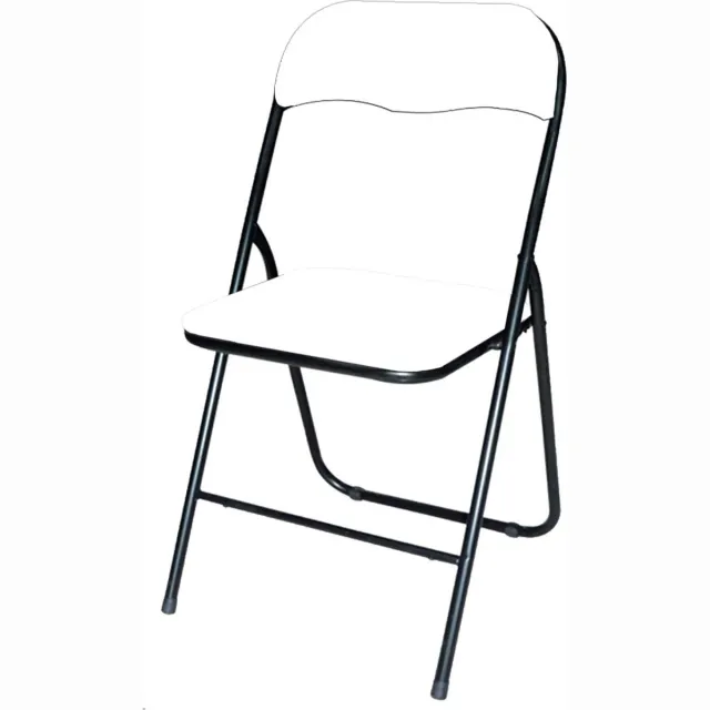 Brasq Klapstoel Wit Zwart - Vouwstoel - Opvouwbare stoel 43x38x78 cm - PVC - Eettafelstoel