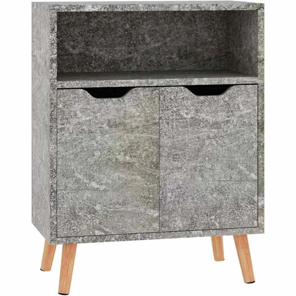 vidaXL Dressoir 60x30x72 cm bewerkt hout betongrijs grijs, foto 3