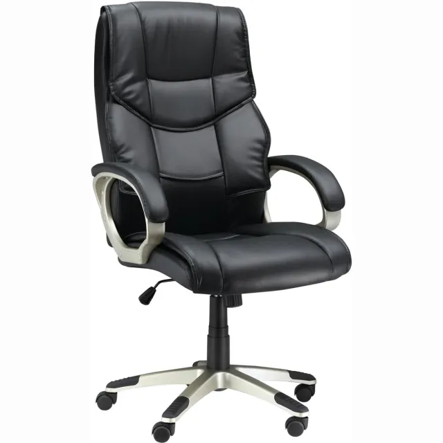 Clruro Bureaustoel - 114-124 cm - Ergonomisch In Hoogte Verstelbaar met Kantelfunctie - Stof - Zwart