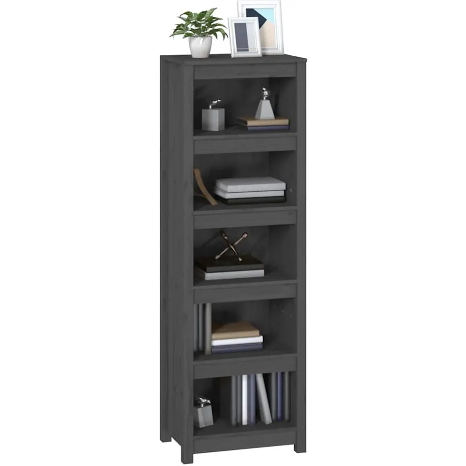 vidaXL Boekenkast 50x35x154 cm massief grenenhout grijs