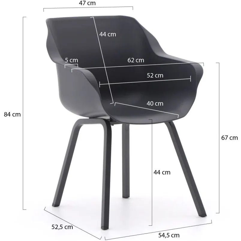 Hartman tuinmeubelen Hartman Sophie Element/Studio ø128cm dining tuinset 5-delig Grijs