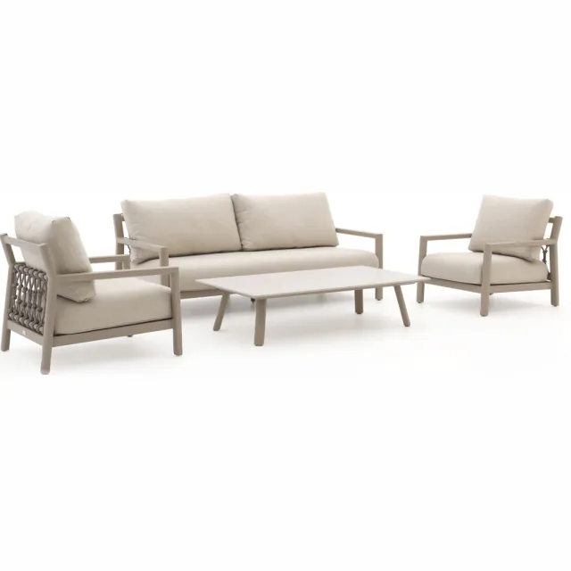 Tierra Outdoor Oasis stoel-bank loungeset 4-delig Taupe