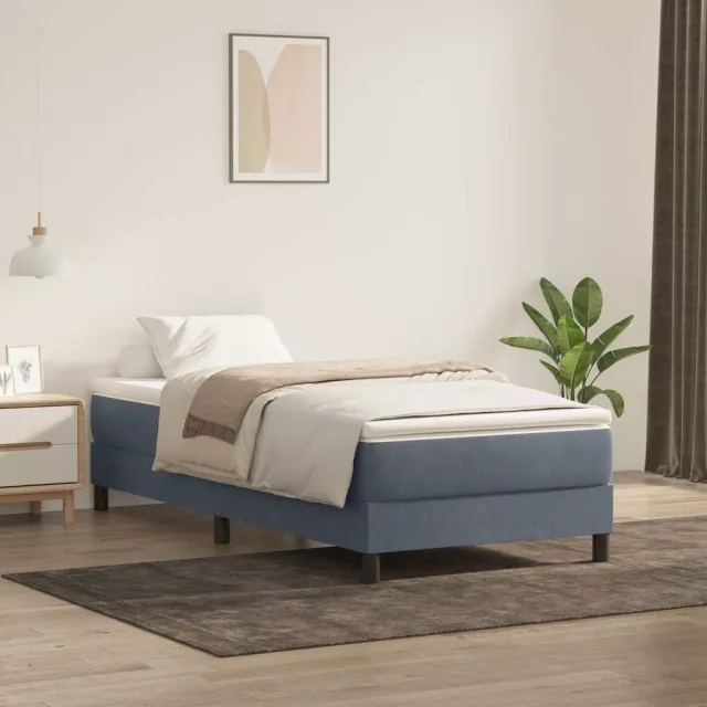 vidaXL Boxspring zonder matras fluweel donkergrijs 100x220 cm grijs
