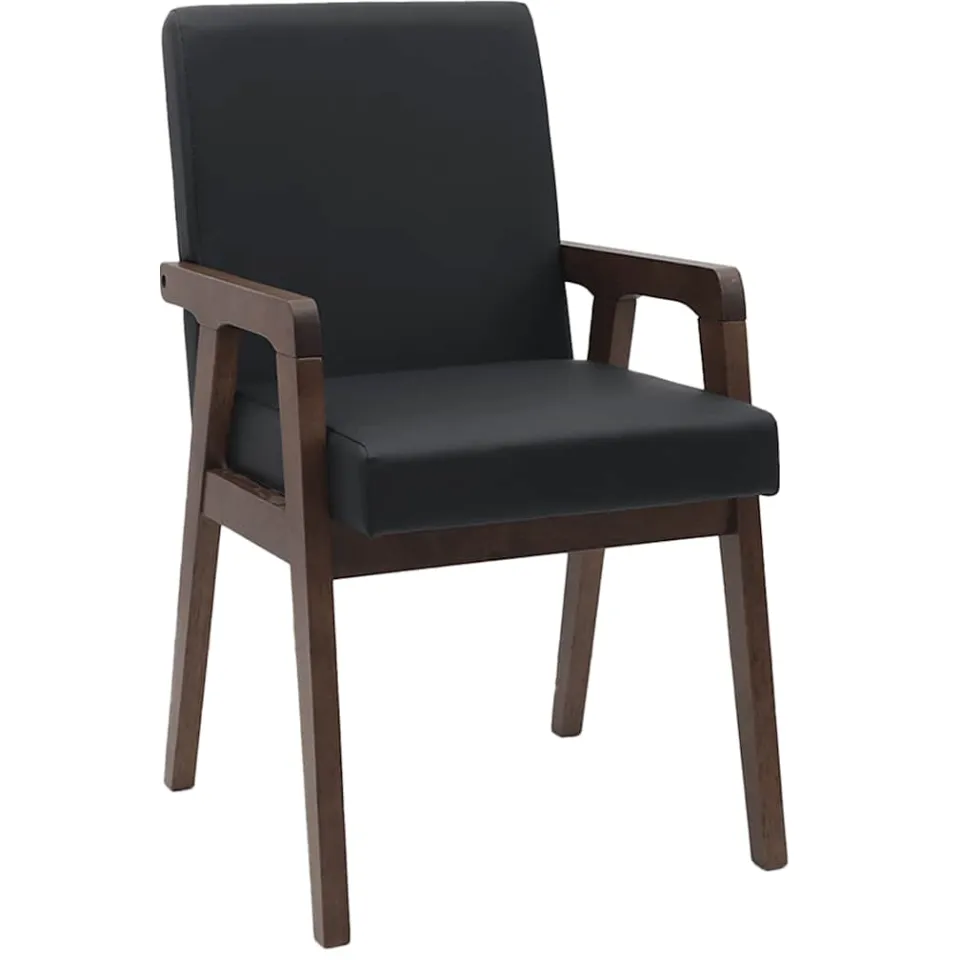vidaXL Eetkamerstoelen met kussens 2 stuks bruin massief hout rubber, foto 4