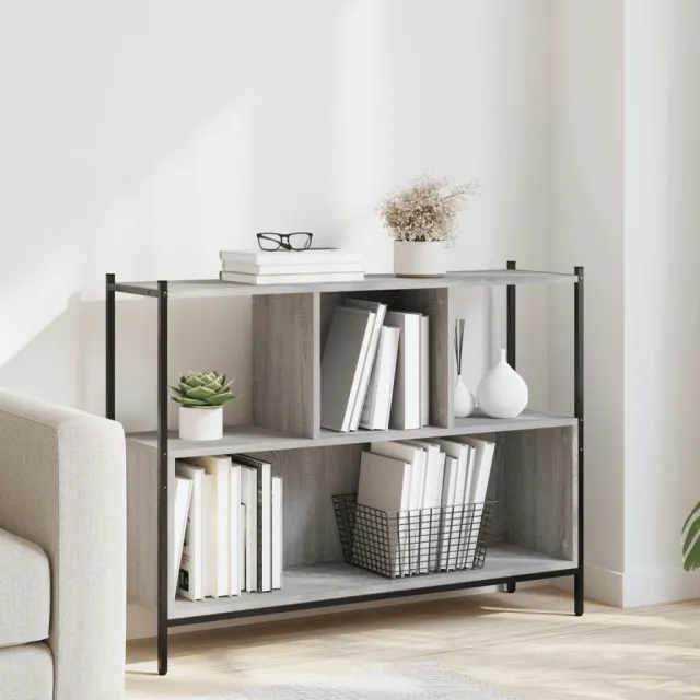 vidaXL Boekenkast 102x28x77,5 cm bewerkt hout grijs sonoma eikenkleur, foto 2