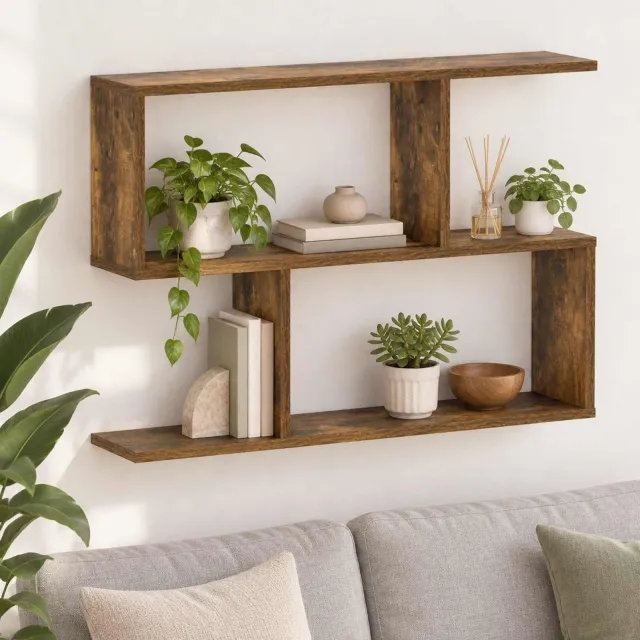 vidaXL Wandplank Gerookt eiken 72 x 17 x 55.5 cm Bewerkt hout Bruin