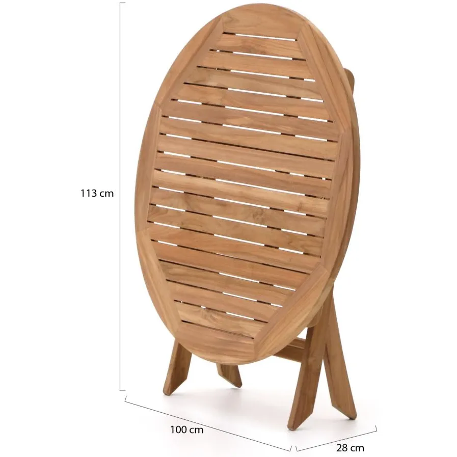 Bellagio tuinmeubelen Sunyard Preston klaptafel ø 100cm (h:75cm) bruin, foto 3