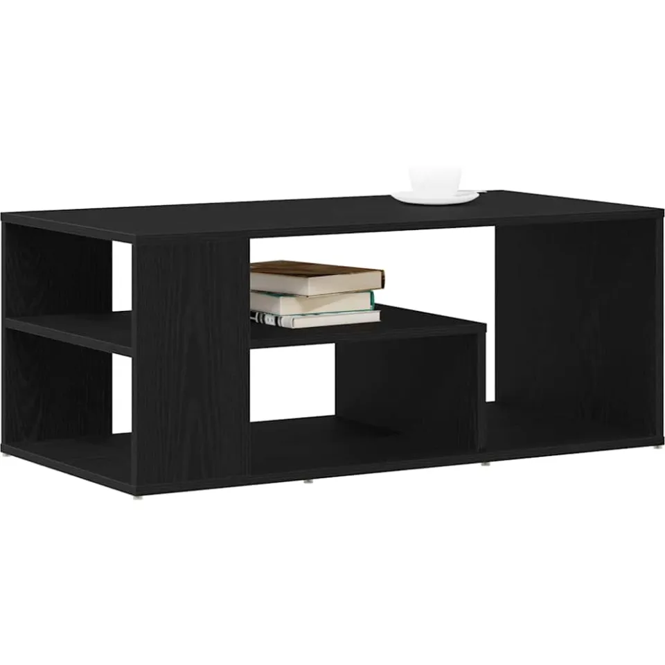 vidaXL Salontafel Zwart Eiken 100 x 50 x 40 cm Bewerkt hout