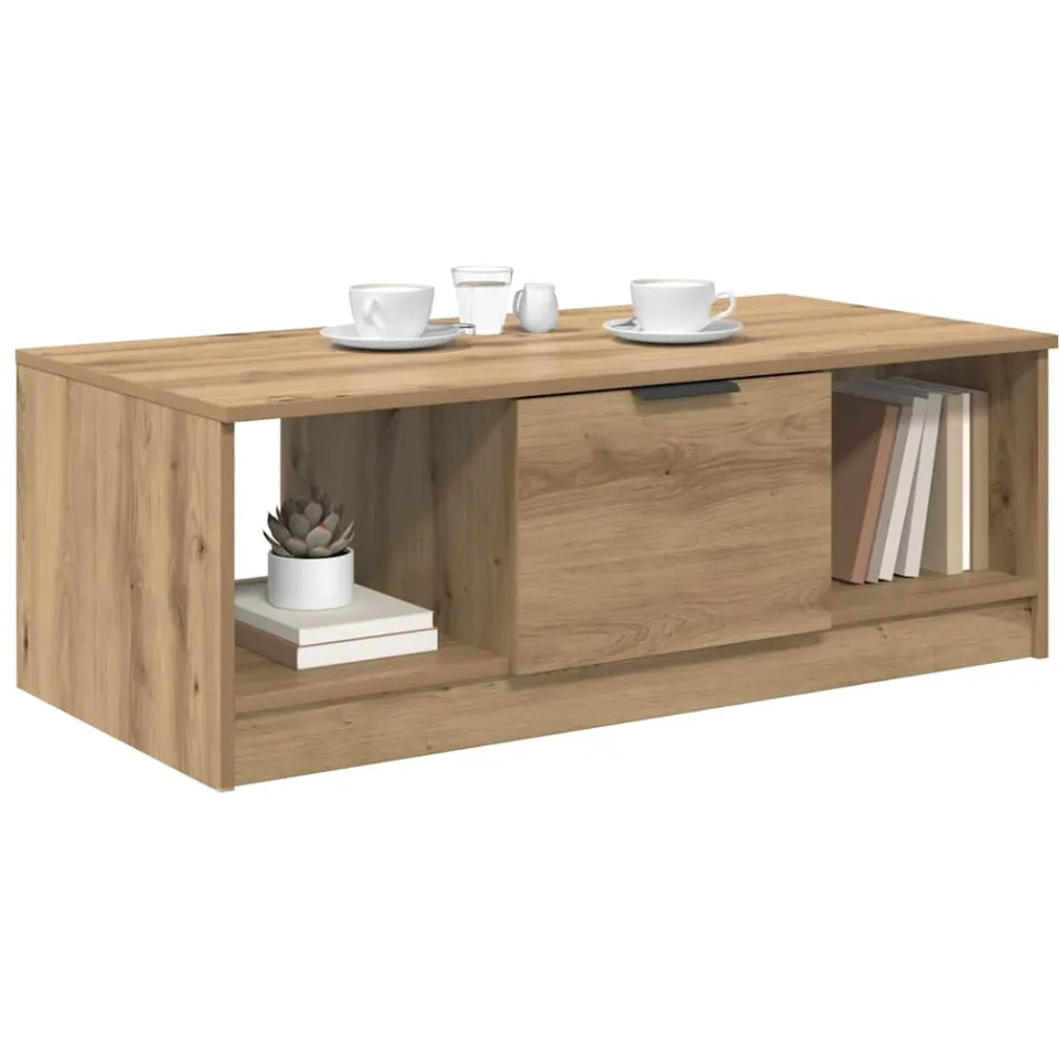 vidaXL Salontafel Artisan Eiken 102 x 50 x 36cm Bewerkt hout