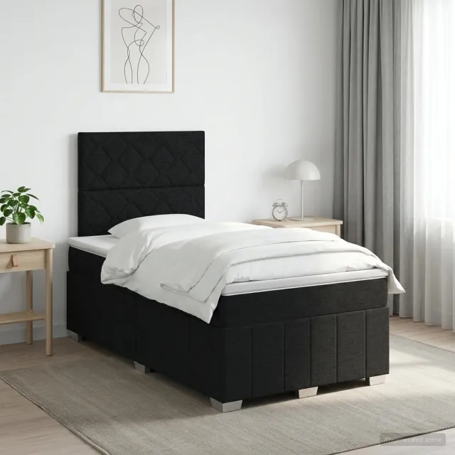 vidaXL Boxspringbed met matras Zwart 120 x 190 cm Stof