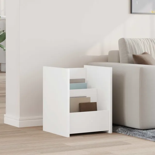 vidaXL Tijdschrift Rek met plank Wit 35 x 35 x 45 cm Bewerkt hout, foto 2