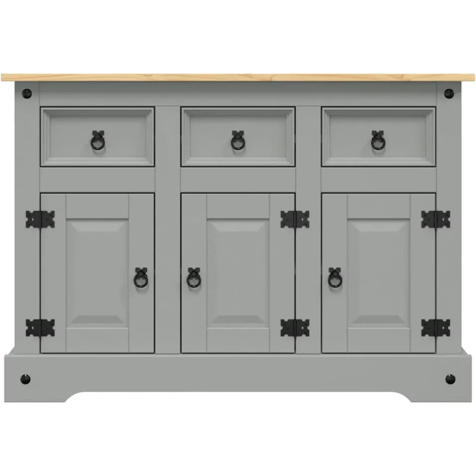 vidaXL Dressoir Corona 112x43x78 cm massief Mexicaans grenenhout grijs