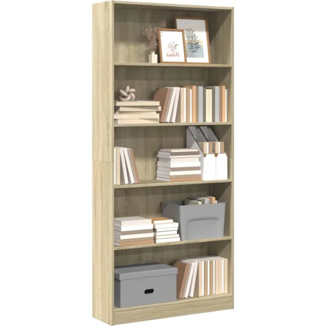 vidaXL Boekenkast Sonoma Eiken 80x24x176 cm Bewerkt Hout Bruin