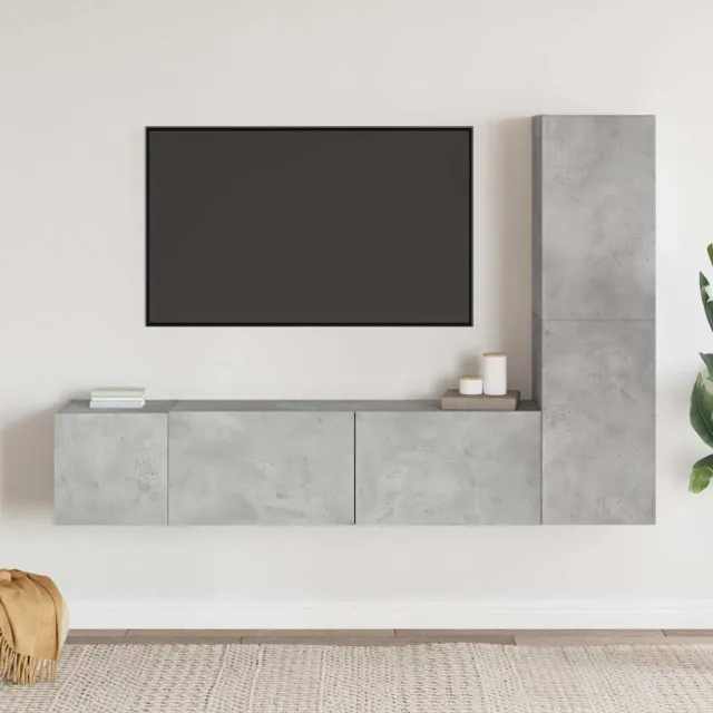 vidaXL 3-delige Tv-meubelset bewerkt hout betongrijs grijs, foto 2