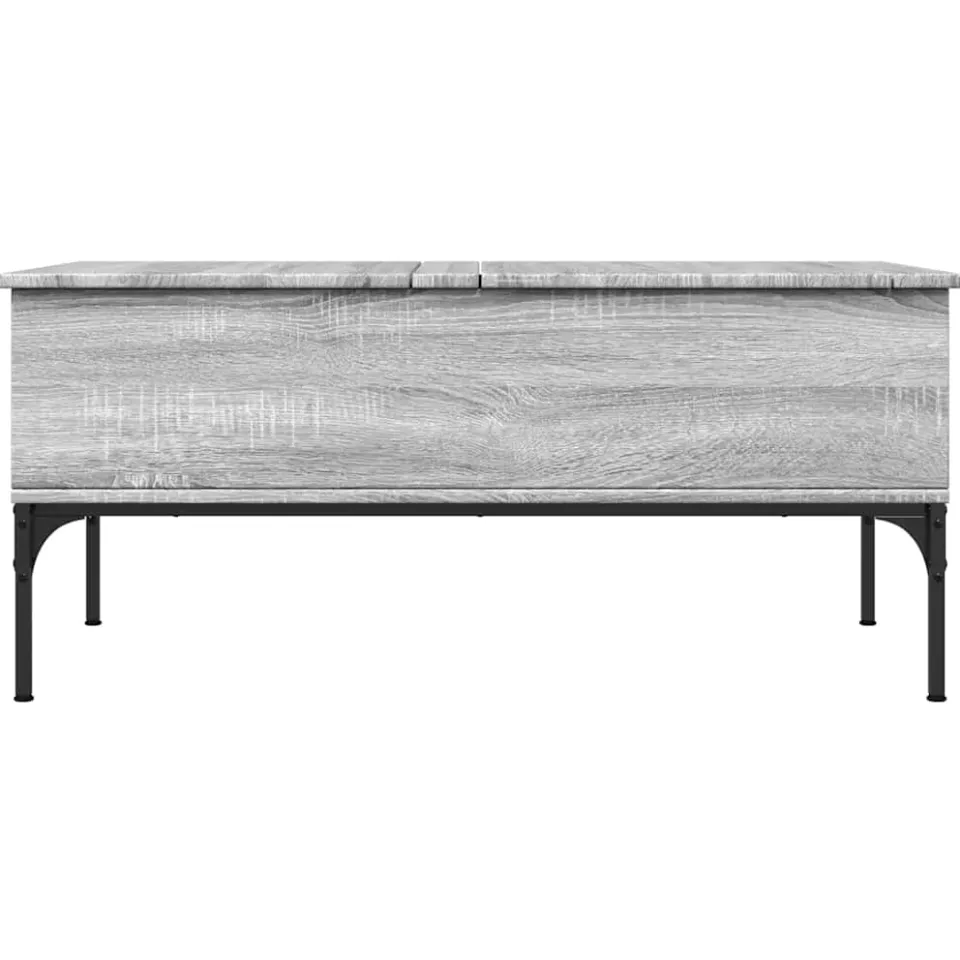 vidaXL Salontafel 100x50x45 cm bewerkt hout en metaal grijs sonoma, foto 4