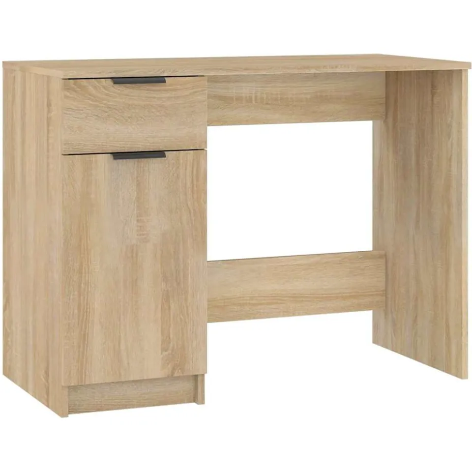 vidaXL Bureau 100x50x75 cm bewerkt hout sonoma eikenkleurig Bruin