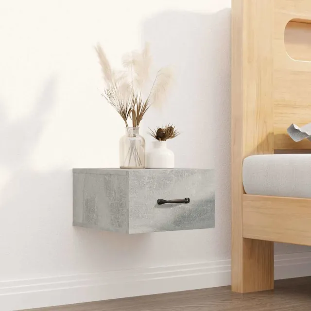vidaXL Nachtkastjes 2 st wandgemonteerd 35x35x20 cm betongrijs grijs, foto 4