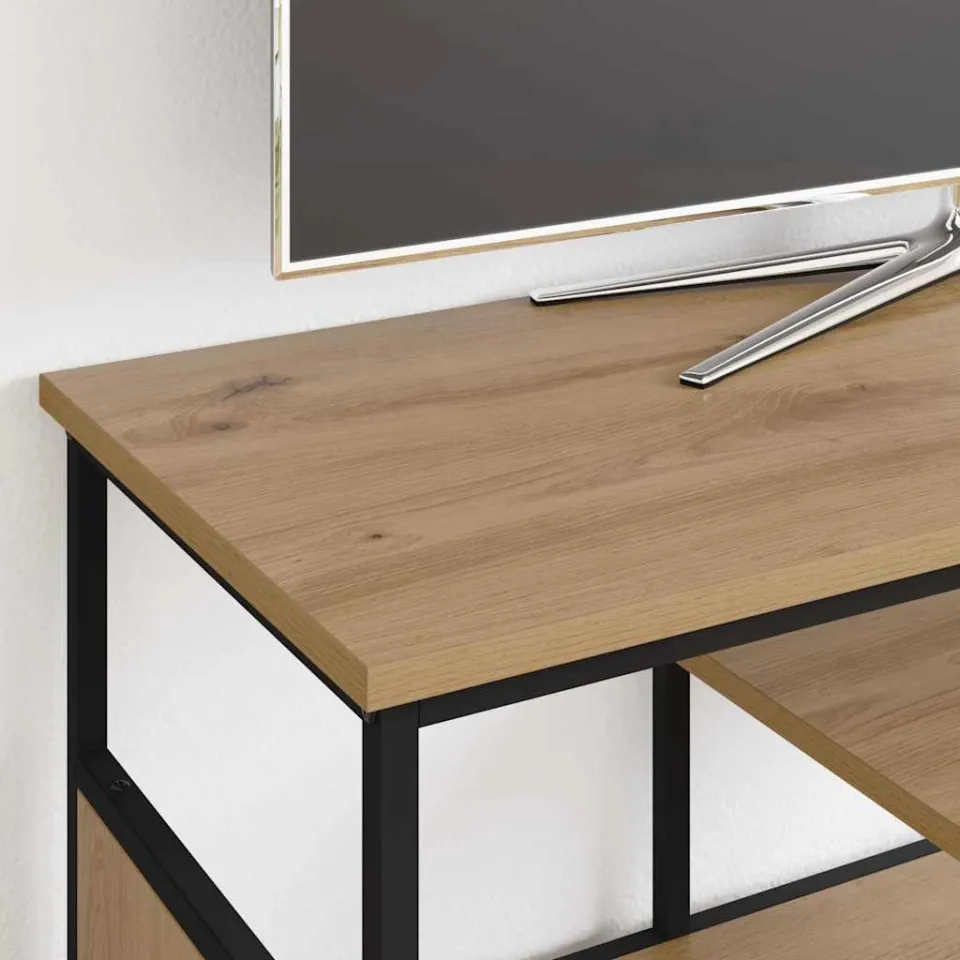 vidaXL TV-kast 100 x 35 x 45 cm Artisan Eiken Gemonteerd hout en ijzer, foto 4