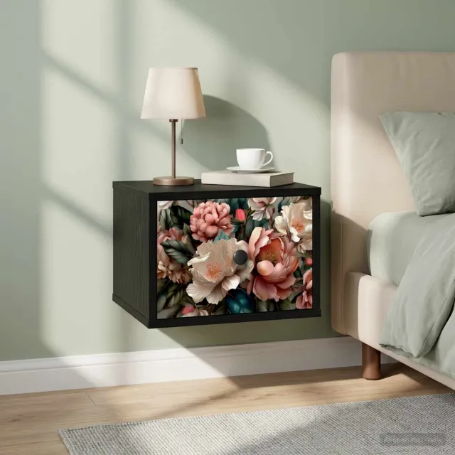 vidaXL Wandkastje BORNE Zwart eiken 36 x 33 x 25 cm Bewerkt hout, foto 2