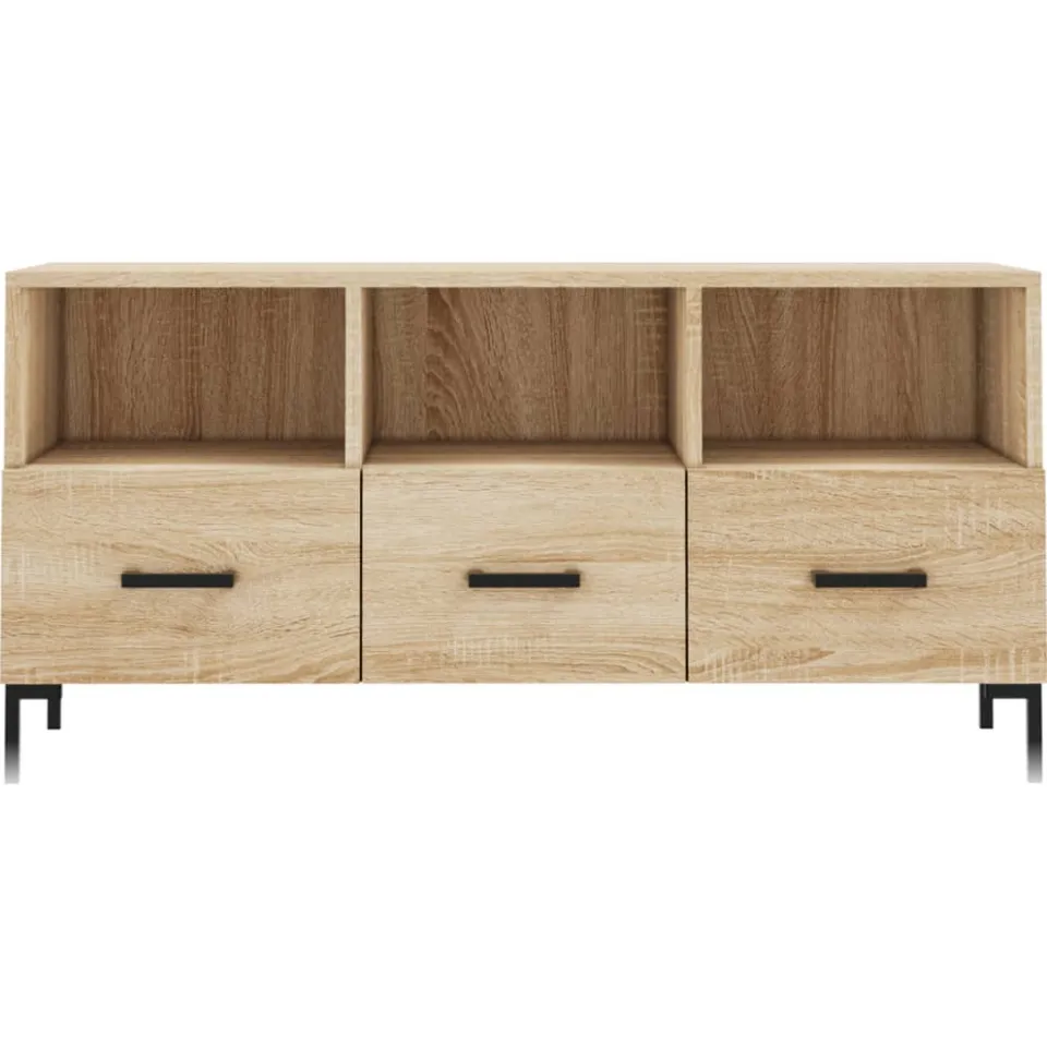vidaXL Tv-meubel 102x36x50 cm bewerkt hout sonoma eikenkleurig Bruin