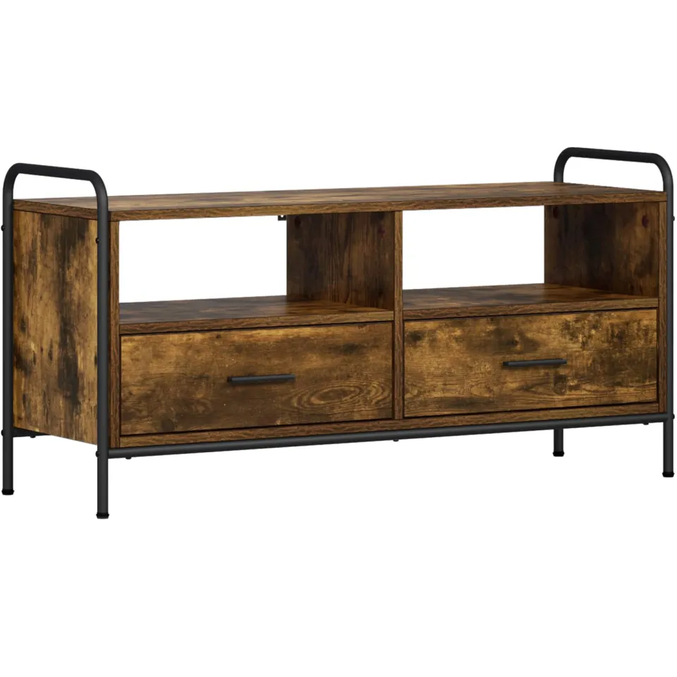 vidaXL Tv-meubel 67,5 x 33 x 50 cm Gerookt eiken Bewerkt hout, foto 3