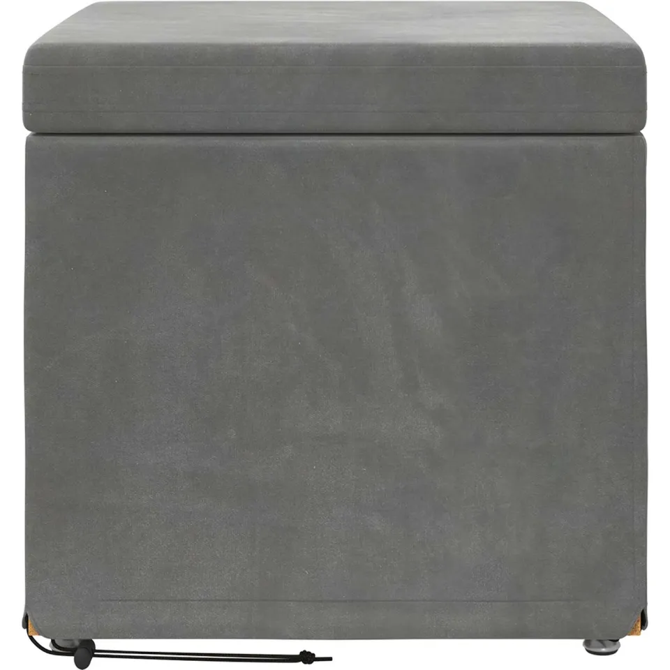 vidaXL Kruk Donkergrijs 41 x 41 x 40 cm Velvet en Gefabriceerd Hout