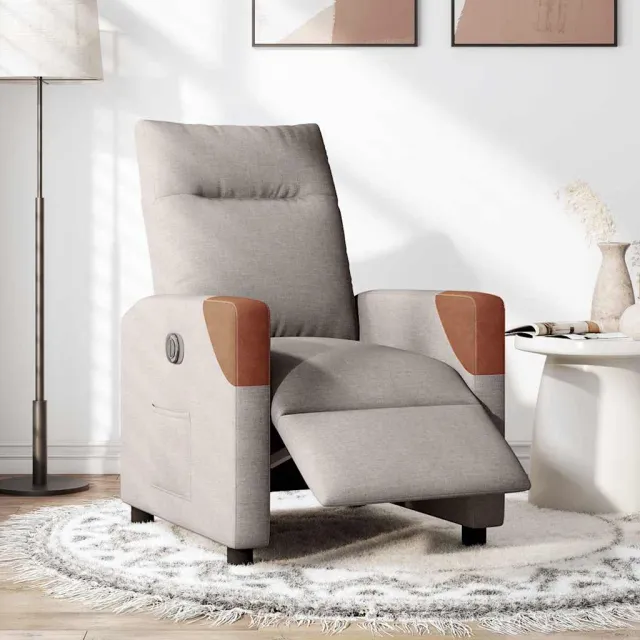 vidaXL Massagestoel elektrisch verstelbaar stof taupe