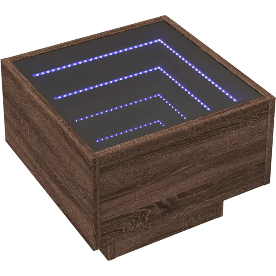 vidaXL Nachtkastje met Infinity LED 40x40x30 cm bruin eikenkleurig, foto 4
