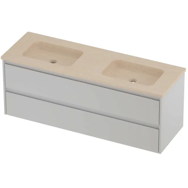 Proline Rollo Badmeubelset Hardsteen Elegant 140x46x54 cm Sand Stone Glans Wit