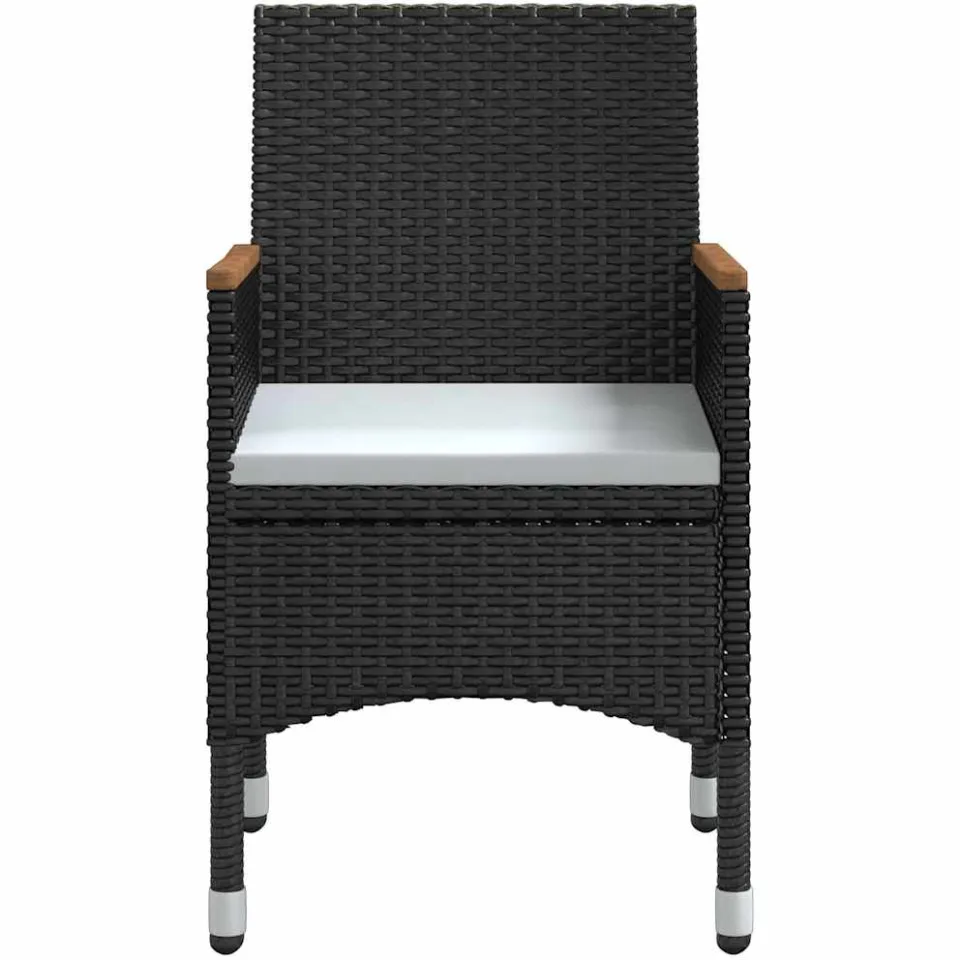 vidaXL 9-delige Tuinset met kussens zwart, foto 4
