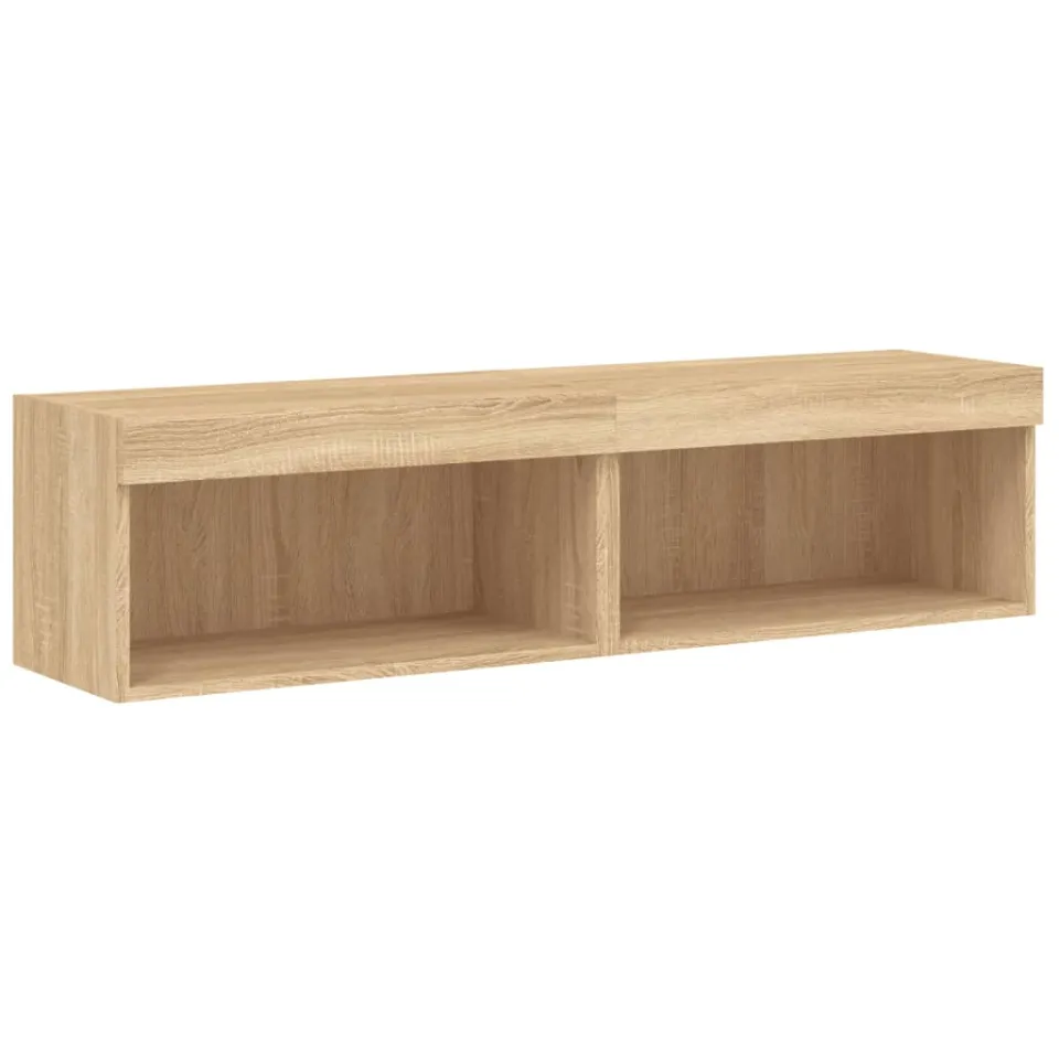 vidaXL Tv-meubels met LED-verlichting 2 st 60x30x30 cm sonoma eiken Bruin