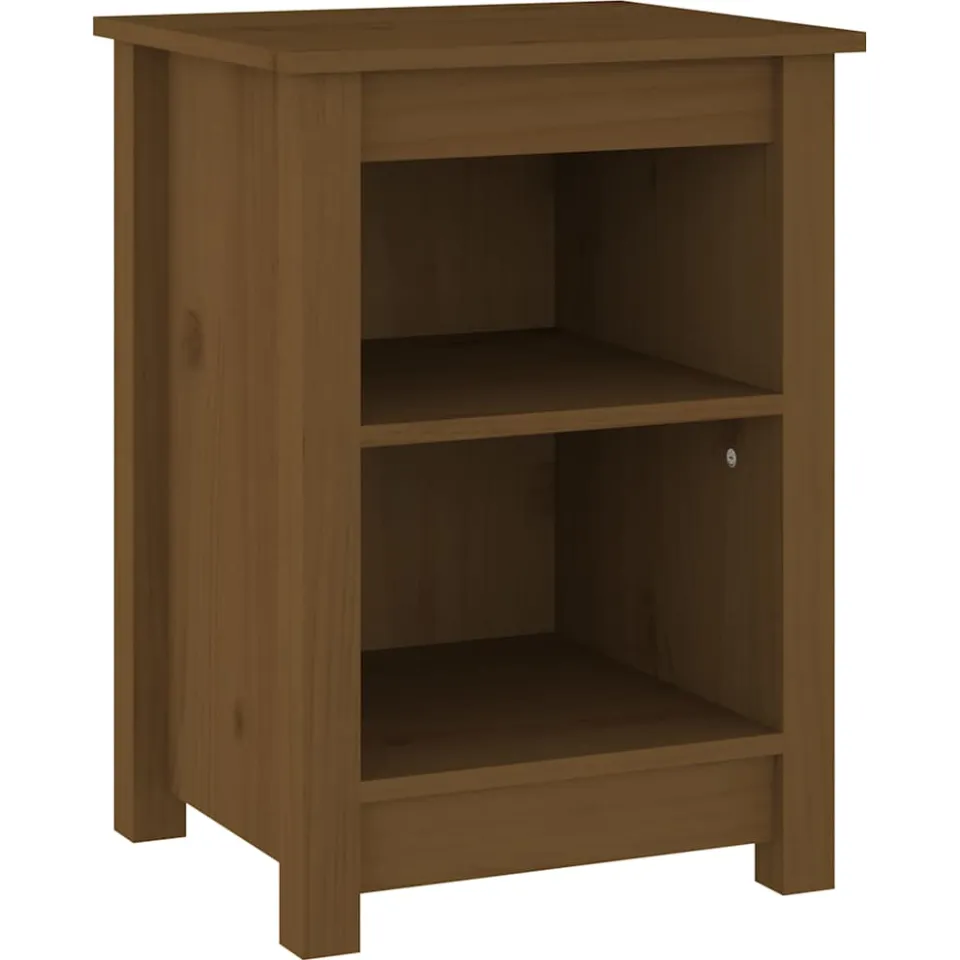 vidaXL Nachtkastje 40x35x55 cm massief grenenhout honingbruin bruin, foto 3