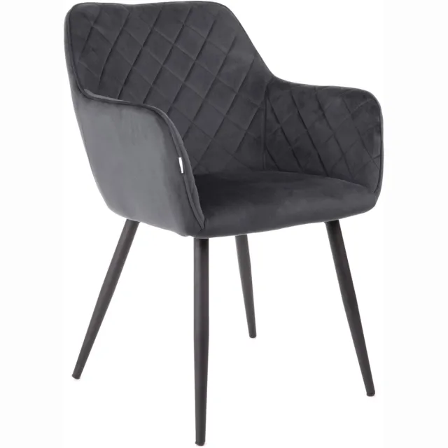 Homla Chair - SHELTON - Velour Grey - 56x60x84cm