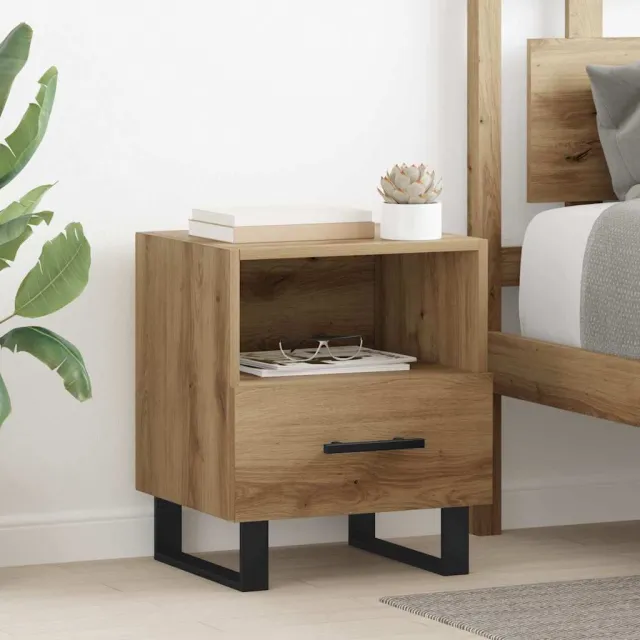 vidaXL Nachtkastje Artisan Eiken 40 x 35 x 47,5 cm Bewerkt hout Bruin