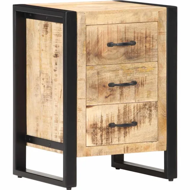 vidaXL Nachtkastje 40x35x55 cm massief mangohout bruin