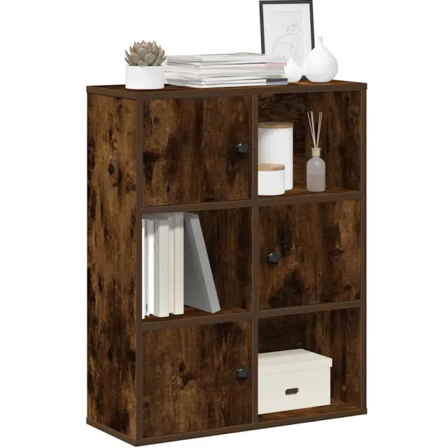 vidaXL Boekenkast 60x24x76,5 cm bewerkt hout gerookt eikenkleurig Bruin