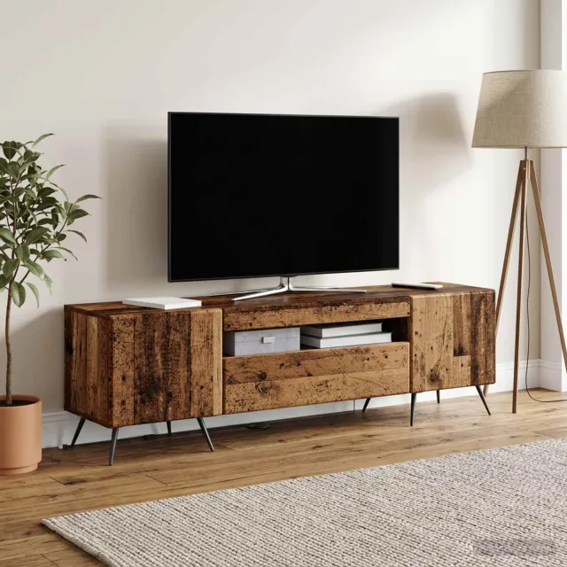 vidaXL LED tv-meubel Oud hout Bewerkt hout bruin, foto 2
