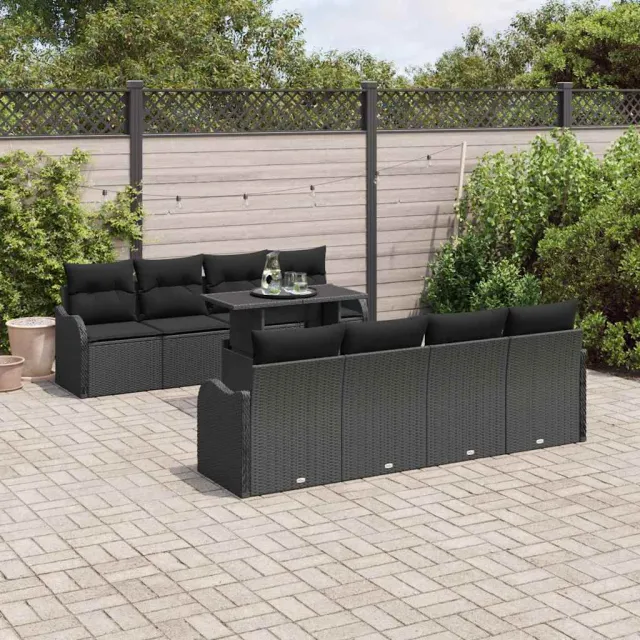 vidaXL Tuin Sofa Set 7 st Zwart poly rattan, foto 2